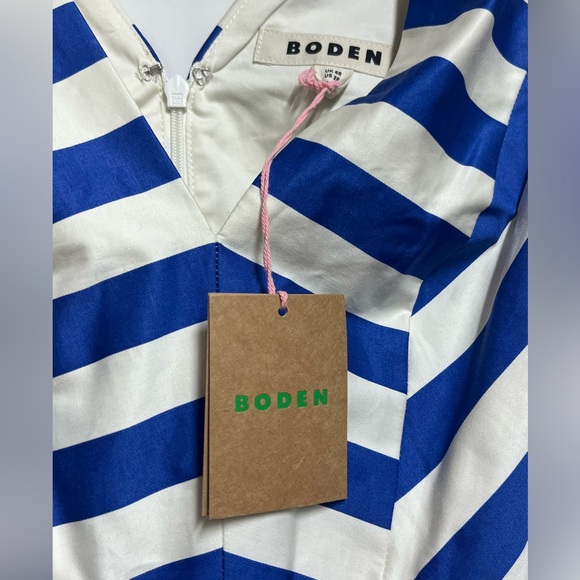 Boden NEW NWT Dress Panelled Bodice Surf the Web Midi  Stripes Size 2 Regular - Picture 7 of 11